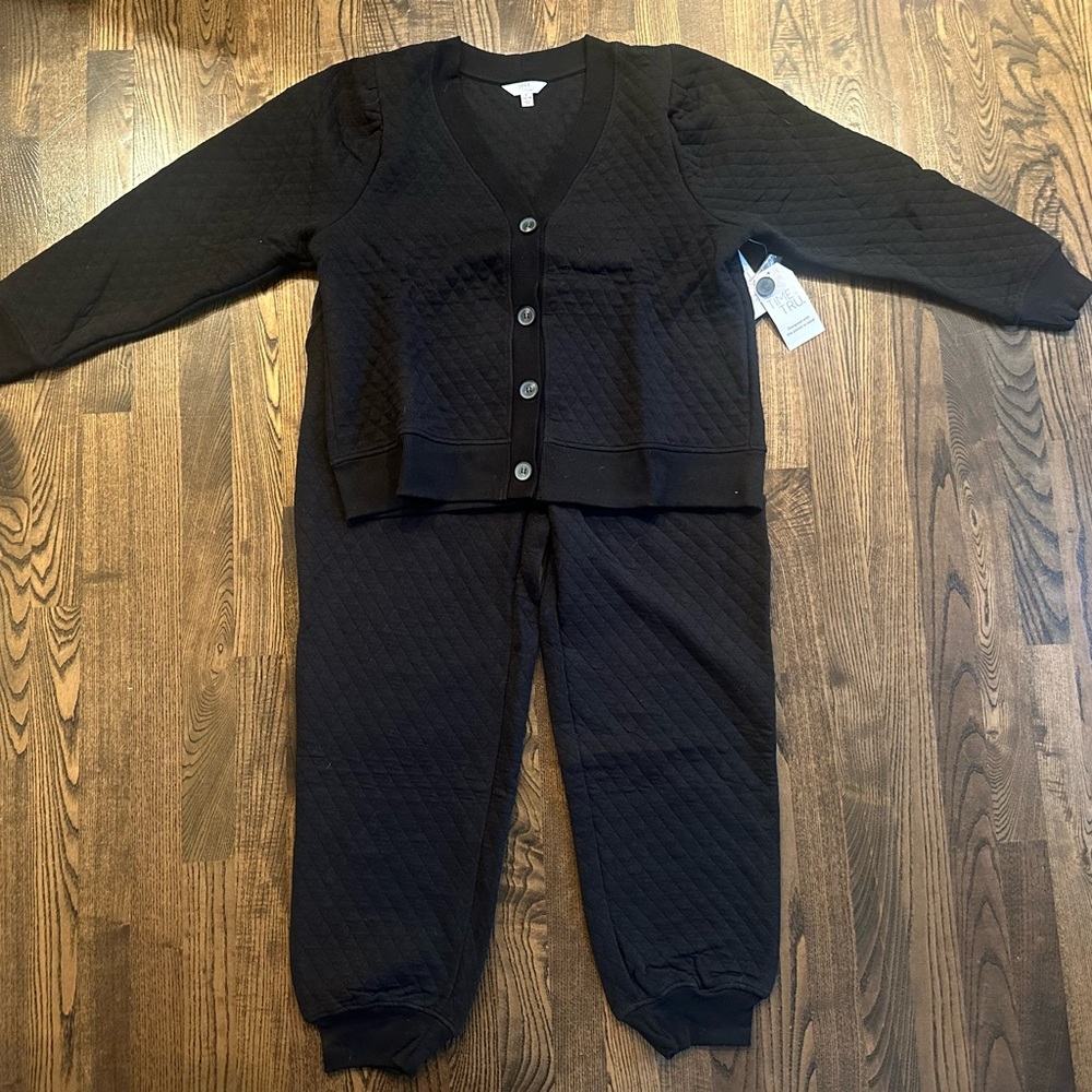 NWT Time And Tru Quilted Cardigan & Jogger Sweatpants Set Size Large (12-14)
